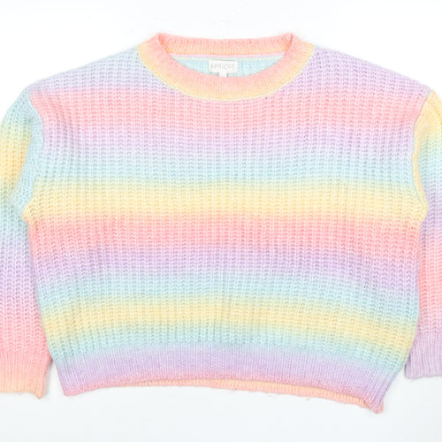 Apricot Women's Rainbow Striped Knit Pullover Jumper M