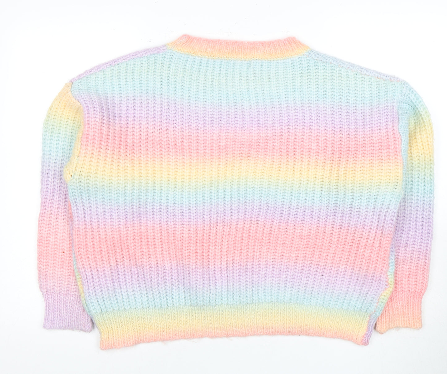 Apricot Women's Rainbow Striped Knit Pullover Jumper M