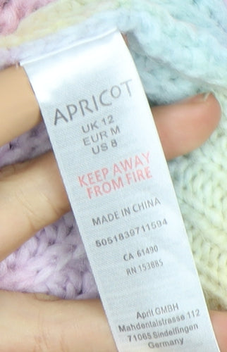 Apricot Women's Rainbow Striped Knit Pullover Jumper M