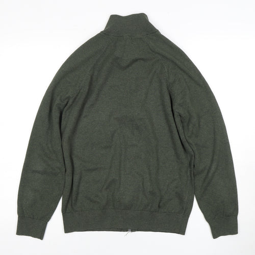 MNG Men's Green Full Zip Sweatshirt - Size S