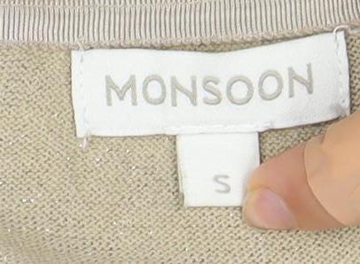 Noosnow Women's Beige Knit Cowl Neck Top (S)