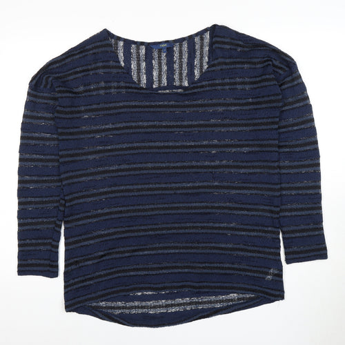 Next Women's Blue Striped Pullover Jumper Size 14
