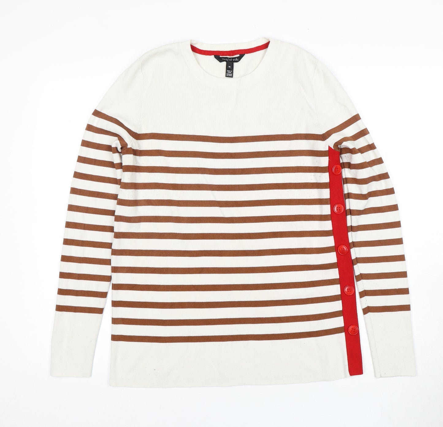 Long Tall Sally Women’s Brown Striped Pullover Jumper M