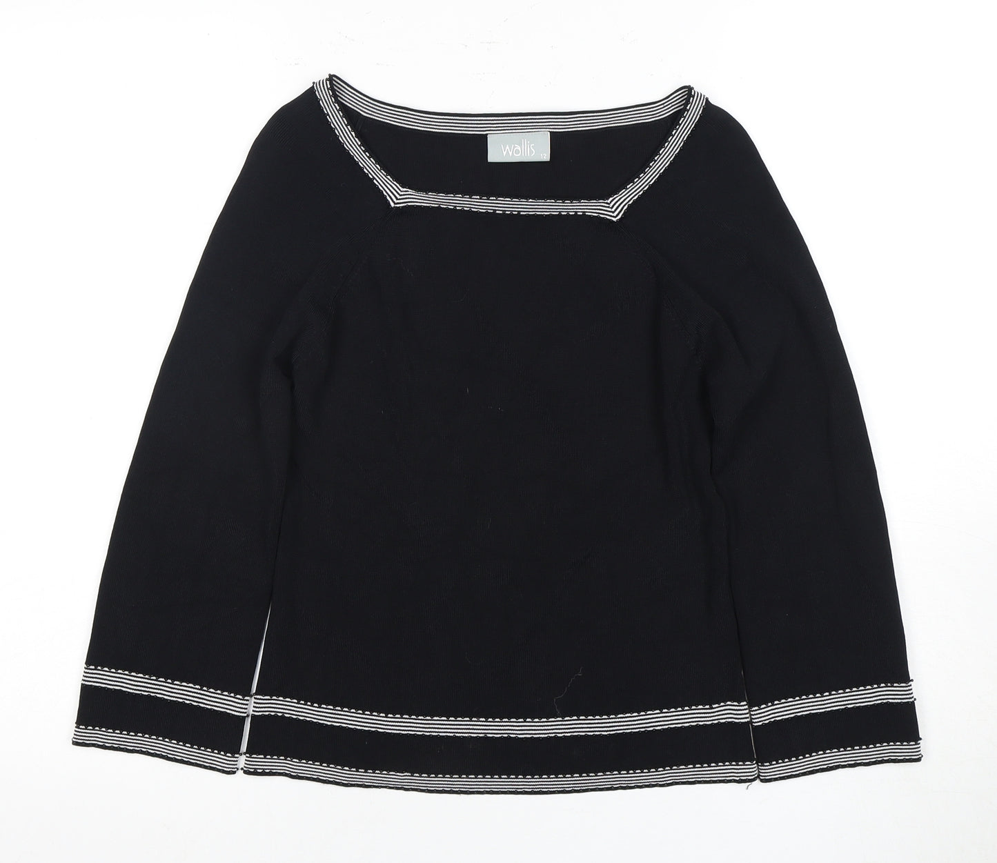 Wallis Women's Black Boat Neck Long Sleeve Top