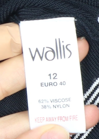 Wallis Women's Black Boat Neck Long Sleeve Top