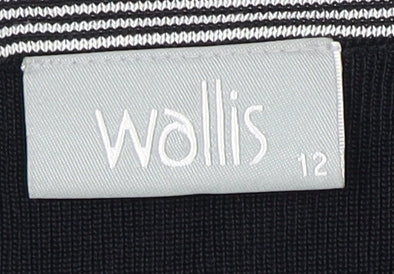 Wallis Women's Black Boat Neck Long Sleeve Top