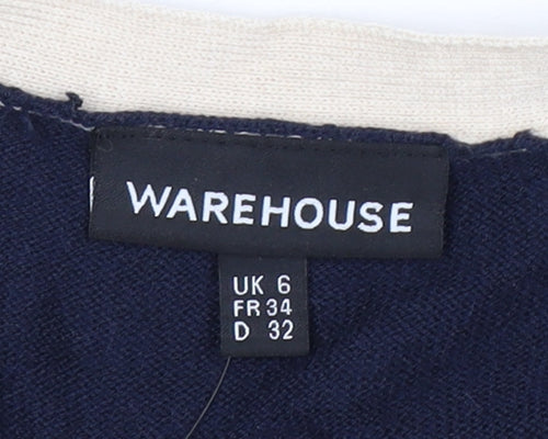 Warehouse Women's Multicoloured Striped Cardigan Size 6