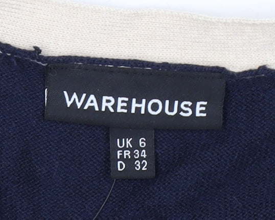 Warehouse Women's Multicoloured Striped Cardigan Size 6