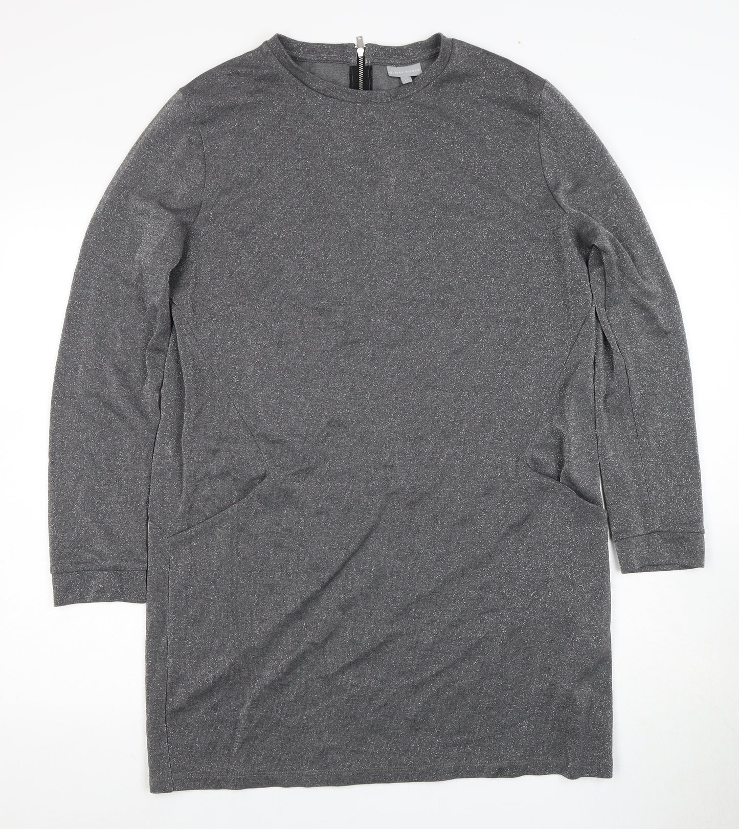 Oliver Bonas Women's Grey Shift Dress Size 14