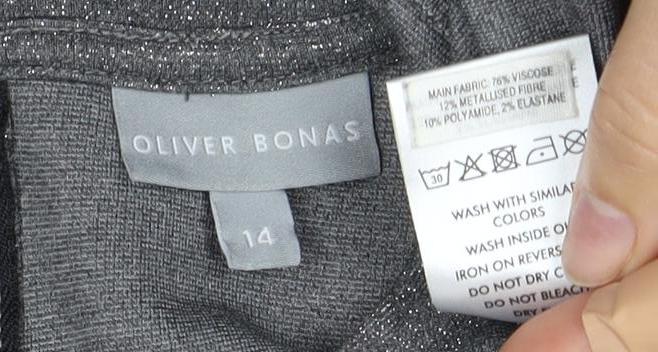 Oliver Bonas Women's Grey Shift Dress Size 14