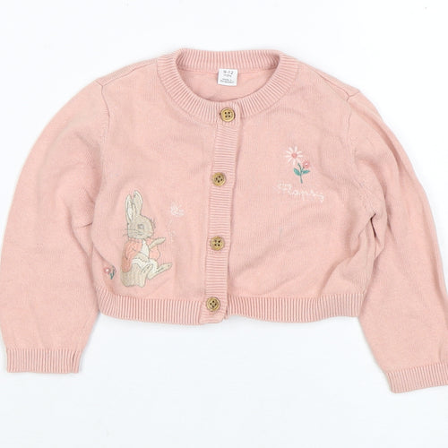 Marks and Spencer Pink Peter Rabbit Baby Cardigan, 9-12 Months
