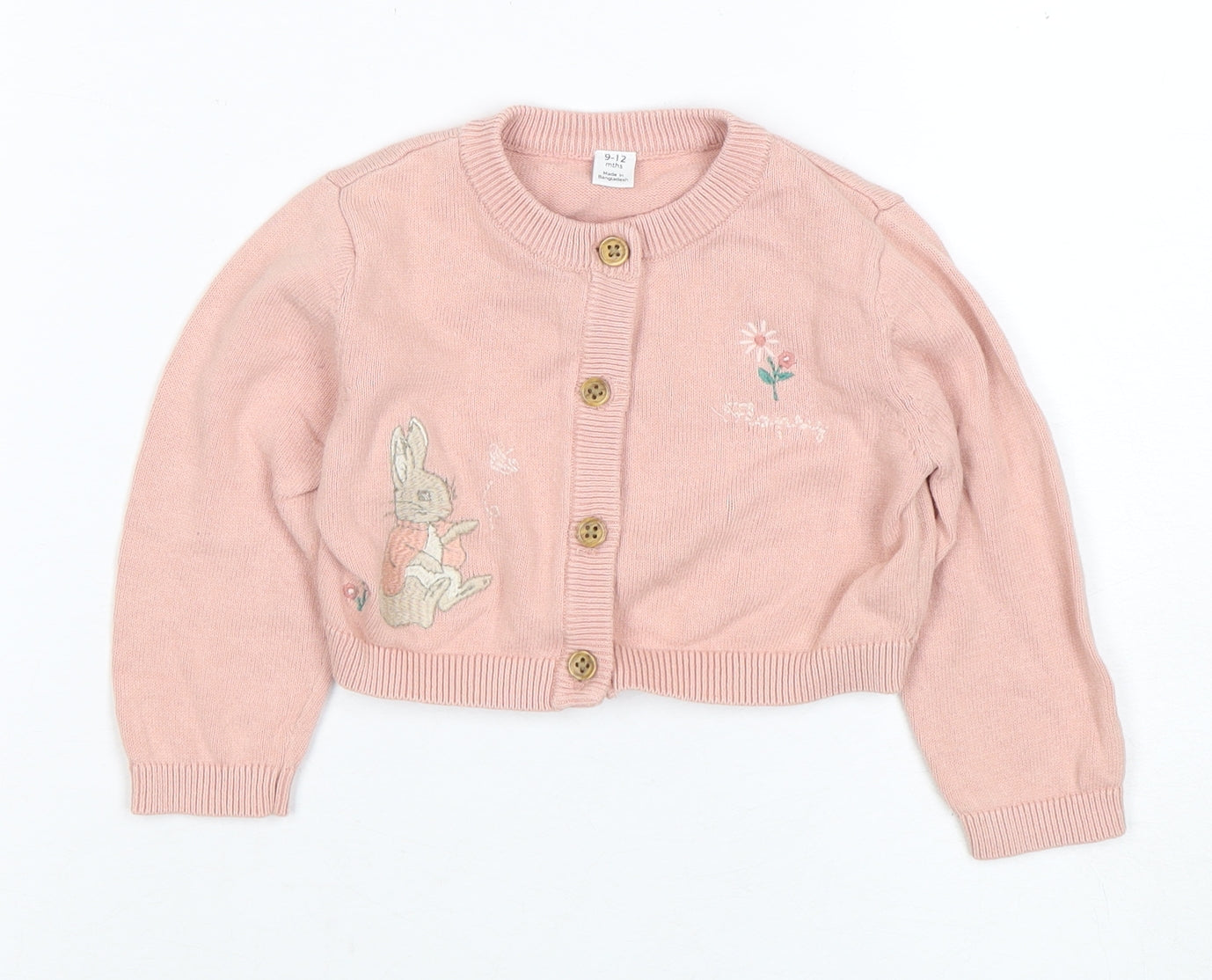 Marks and Spencer Pink Peter Rabbit Baby Cardigan, 9-12 Months