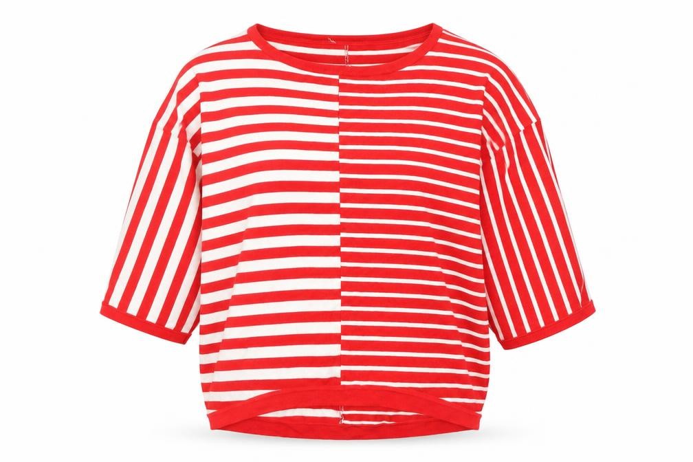 Fresh Produce Women's Red Striped Top, Size S, Casual Wear