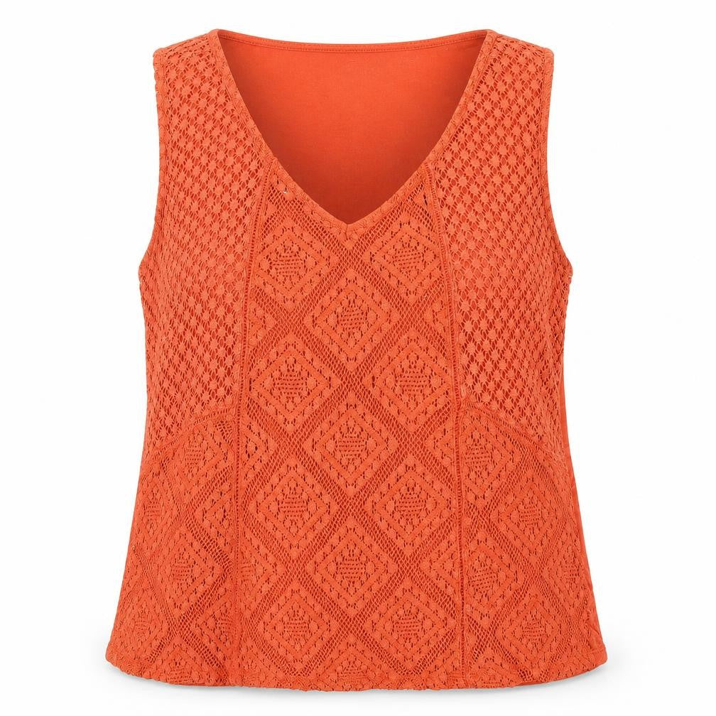 Front view of Next Women's Orange Crochet Tank Top, size 10