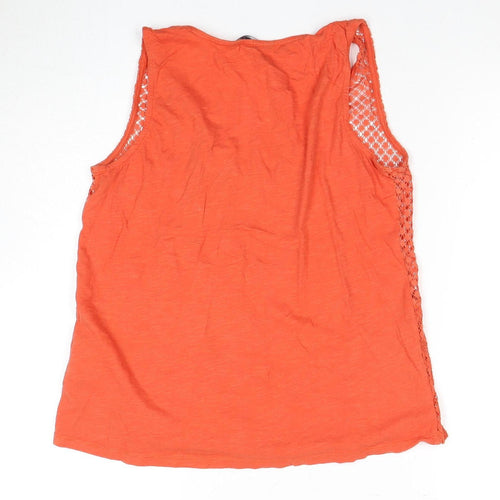 Next Women's Orange Crochet Tank Top Size 10