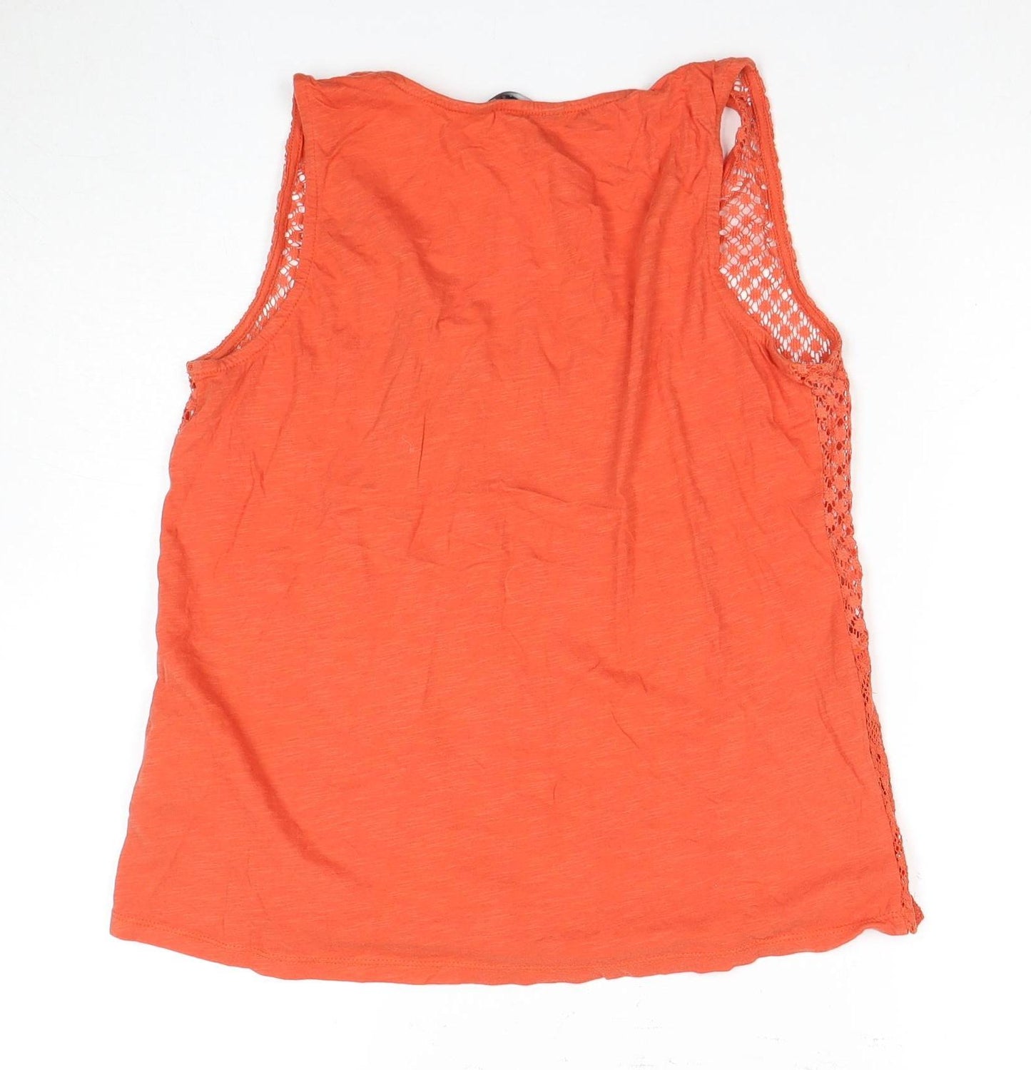 Next Women's Orange Crochet Tank Top Size 10