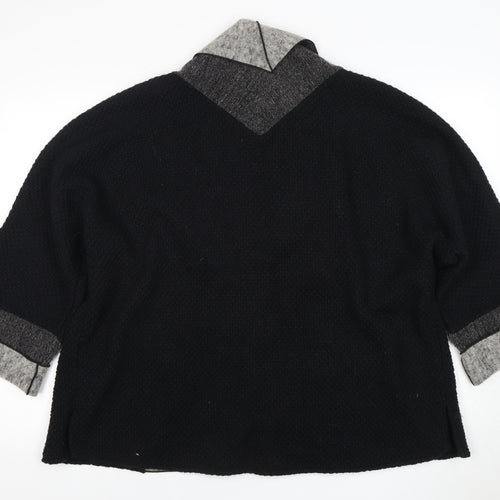 Zele Women's Black Cardigan M Wool Blend Casual