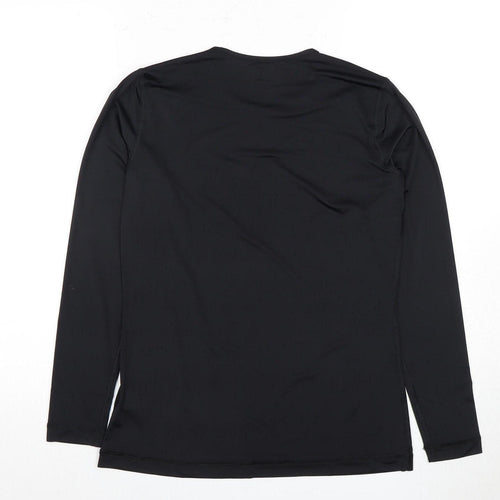 Lands' End Women's Black Crew Neck Long Sleeve Top S