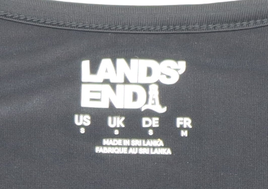 Lands' End Women's Black Crew Neck Long Sleeve Top S