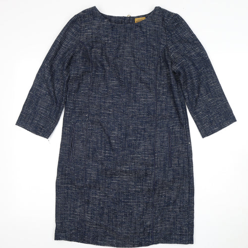 Joules Women's Blue Shift Dress, Size 8, 3/4 Sleeve