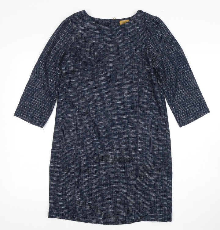 Joules Women's Blue Shift Dress, Size 8, 3/4 Sleeve