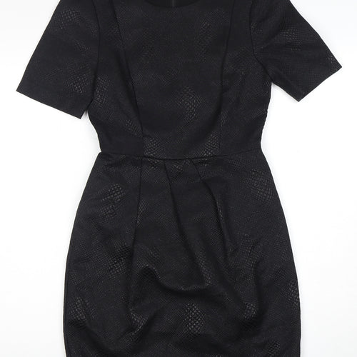 Whistles Women's Black Dress UK 8 Half Sleeve