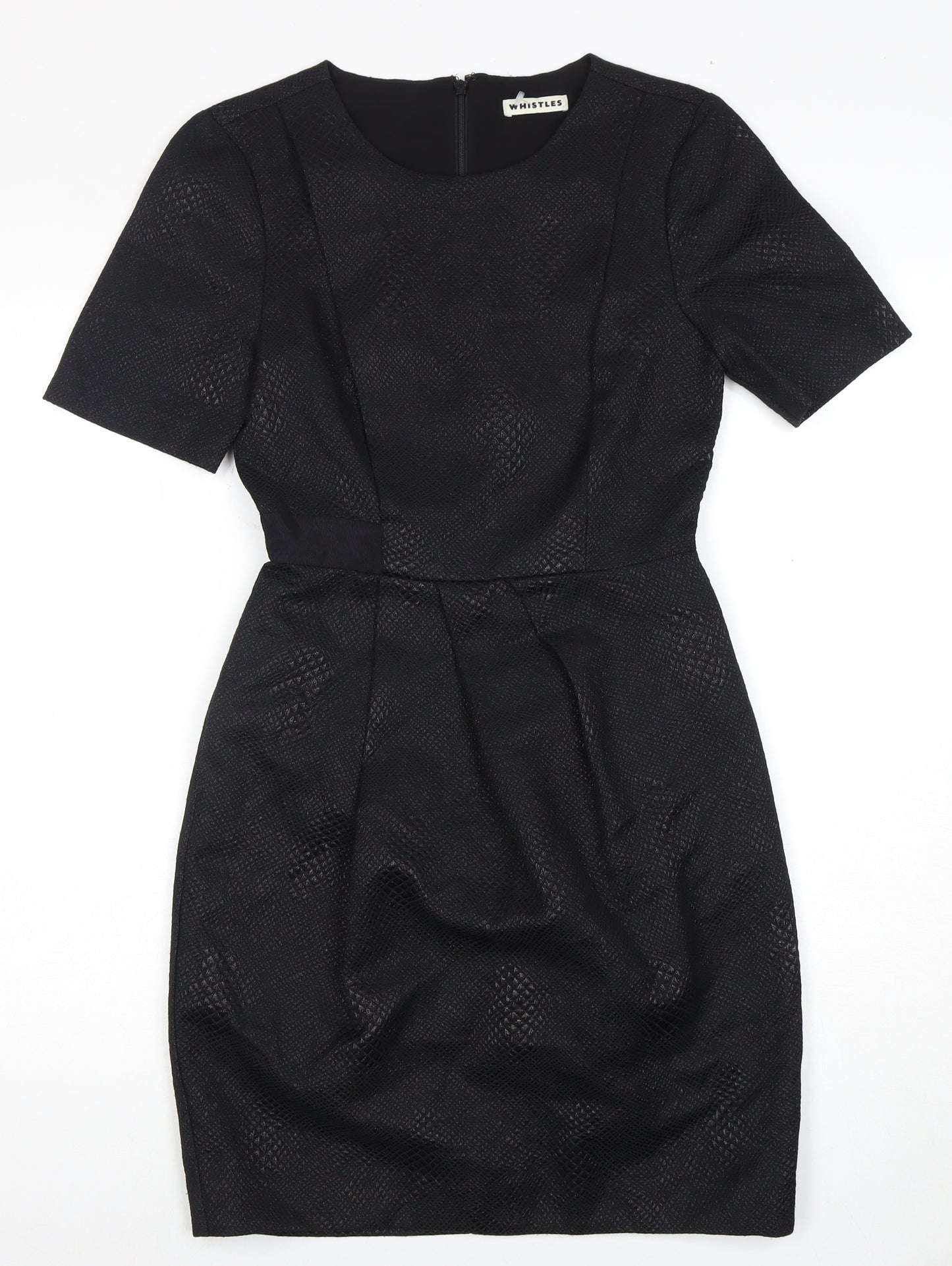 Whistles Women's Black Dress UK 8 Half Sleeve