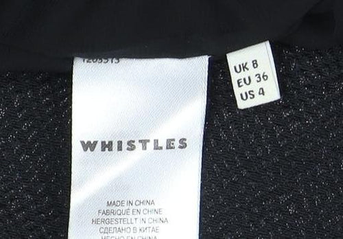 Whistles Women's Black Dress UK 8 Half Sleeve