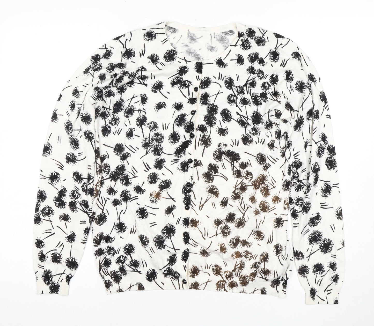Marks and Spencer Women's Ivory Floral Cardigan Size 16