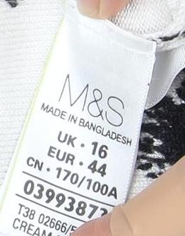 Marks and Spencer Women's Ivory Floral Cardigan Size 16