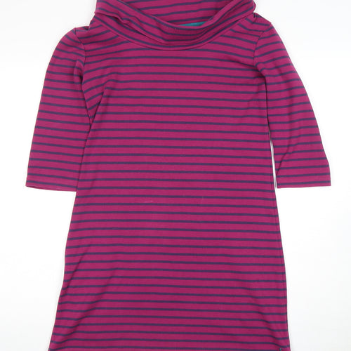 Joules Women’s Purple Striped Cowl Neck Dress