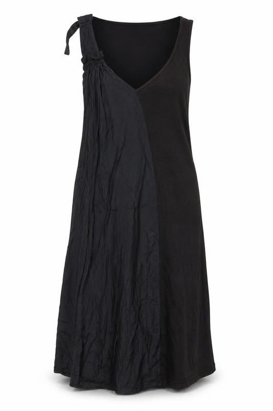 Front view of Hoss Intropia Women's Black S Sleeveless V-Neck Dress