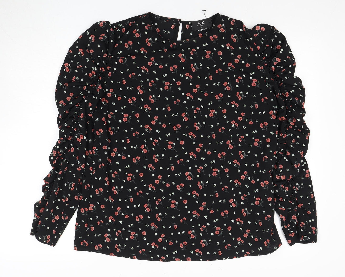 AX Paris Women's Floral Black Top Size 12