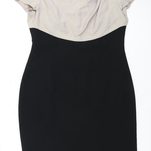 Hobbs Women's Classic Sheath Dress Black Beige Size 16