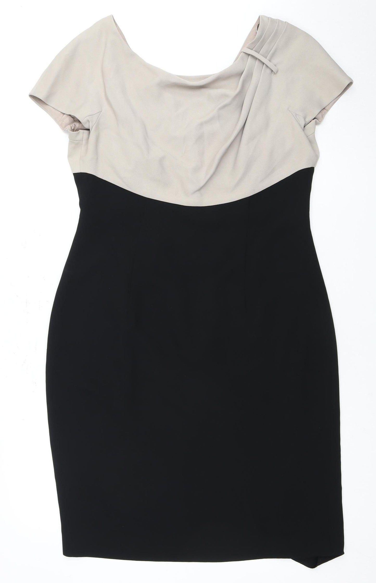 Hobbs Women's Classic Sheath Dress Black Beige Size 16