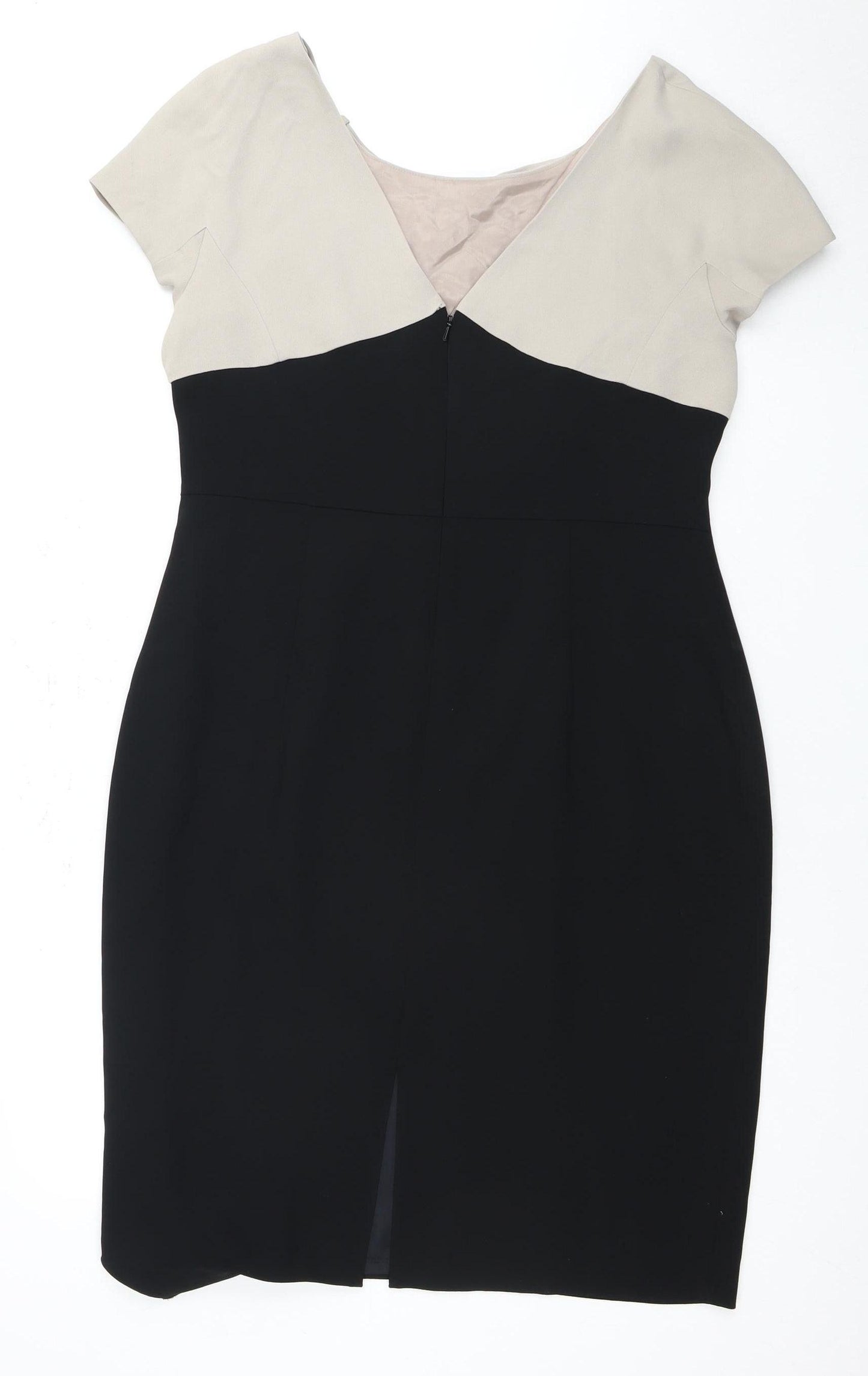 Hobbs Women's Classic Sheath Dress Black Beige Size 16