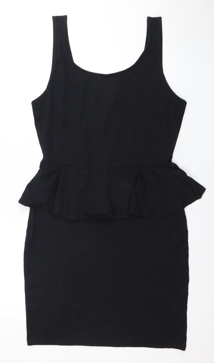 New Look Women's Black Dress, Size 14, Knee Length, Jersey