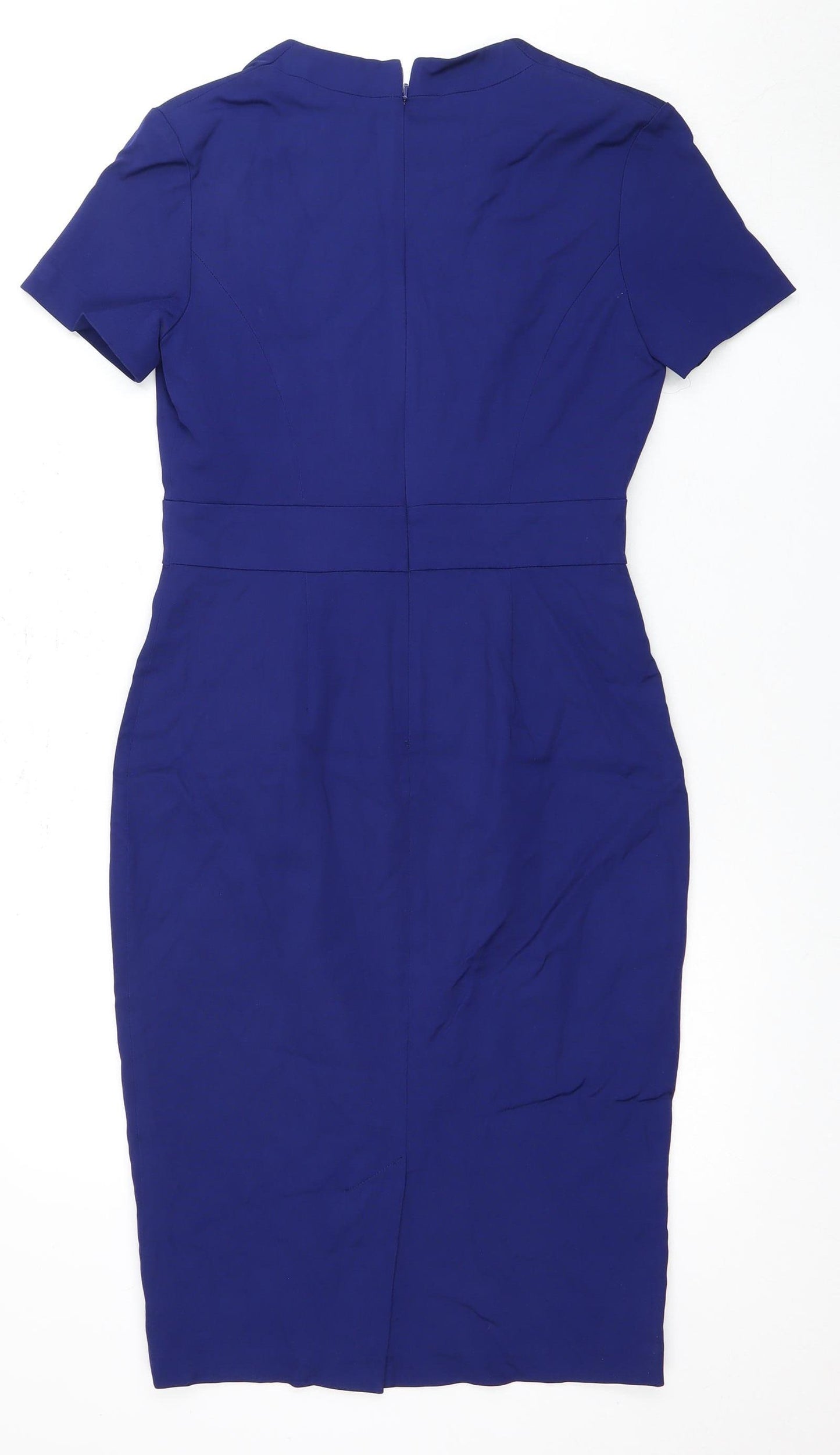 Reiss Women's Blue Sheath Dress, Size 10, V-Neck