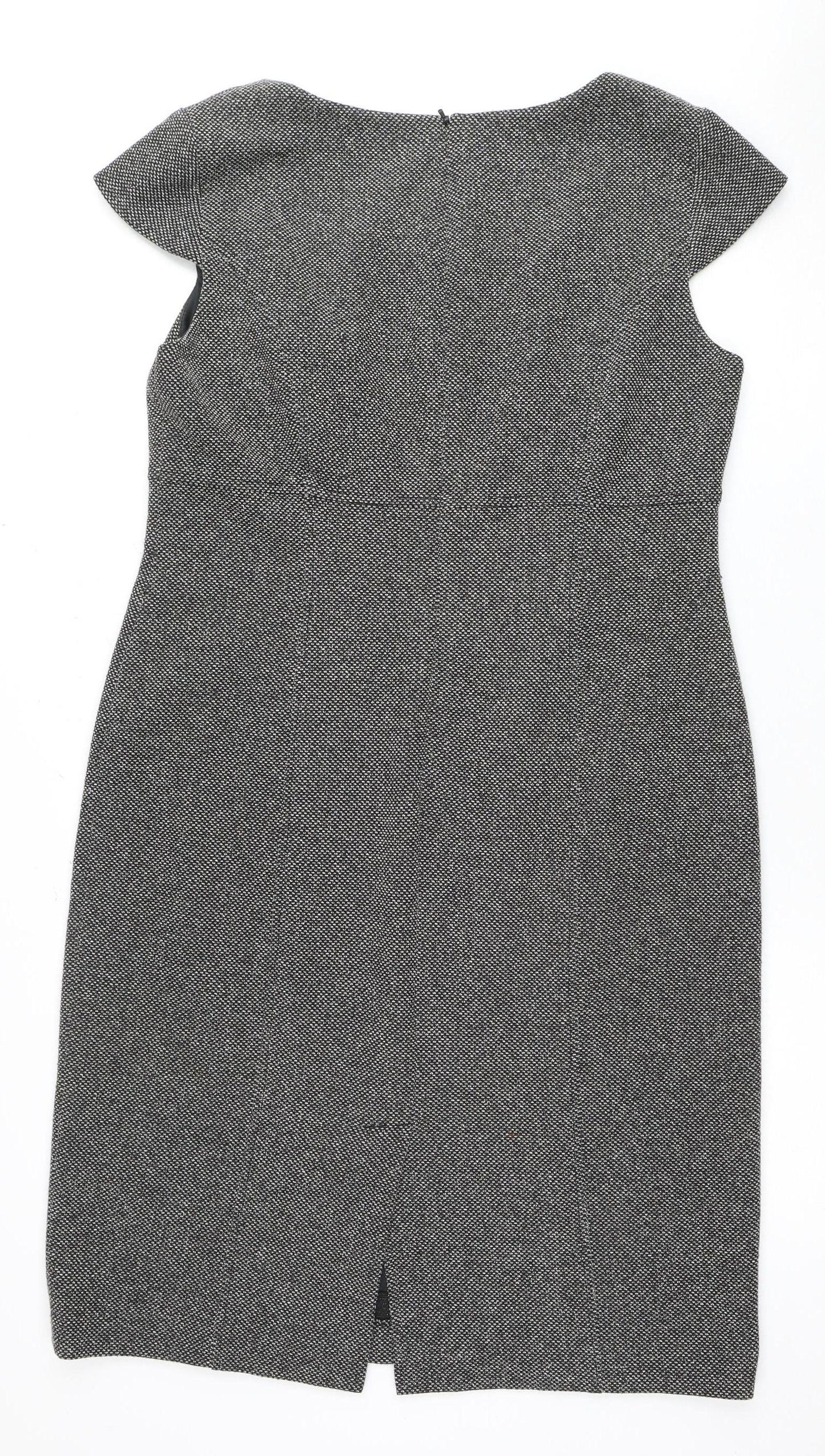 Jane EYE Women's Grey Sheath Dress Size 16 Herringbone