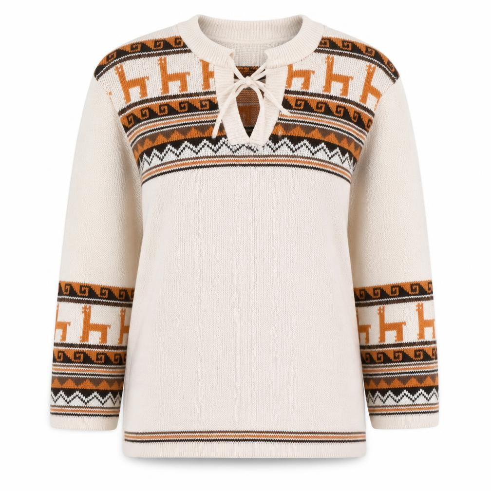 C&A Women's Beige Animal Print Acrylic Jumper Size 12