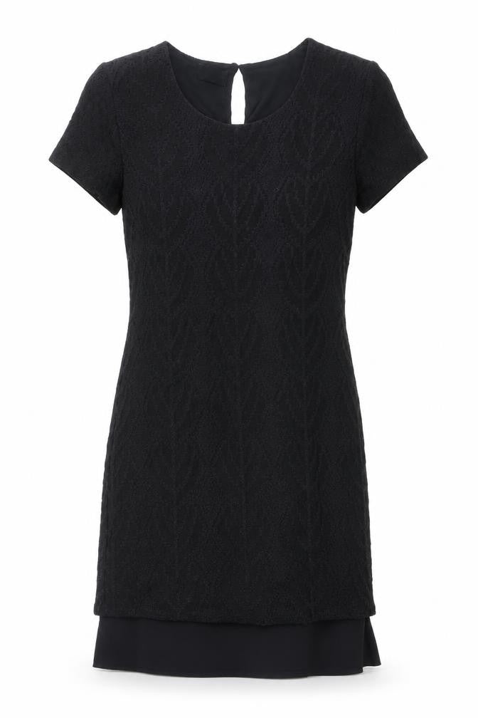 Front view of Liz Claiborne Women's Black Jacquard Dress M