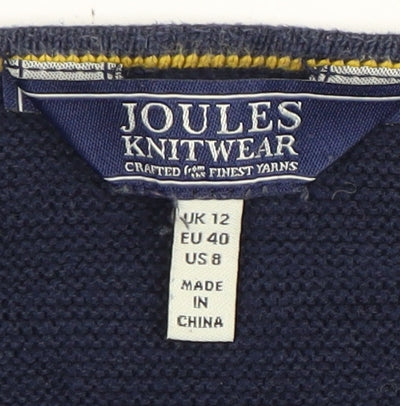 Joules Women's Blue Knit Pullover Jumper, Size 12