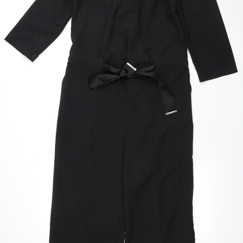 IMITZ Women's Black Jumpsuit - Size 10, Belted, Long Sleeve