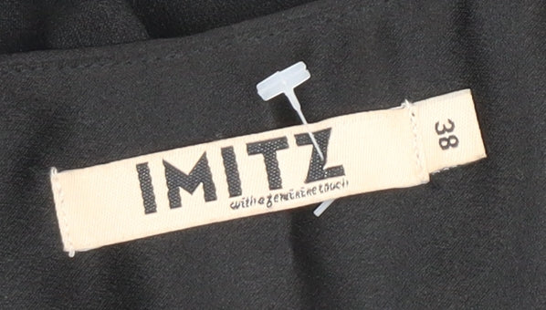 IMITZ Women's Black Jumpsuit - Size 10, Belted, Long Sleeve