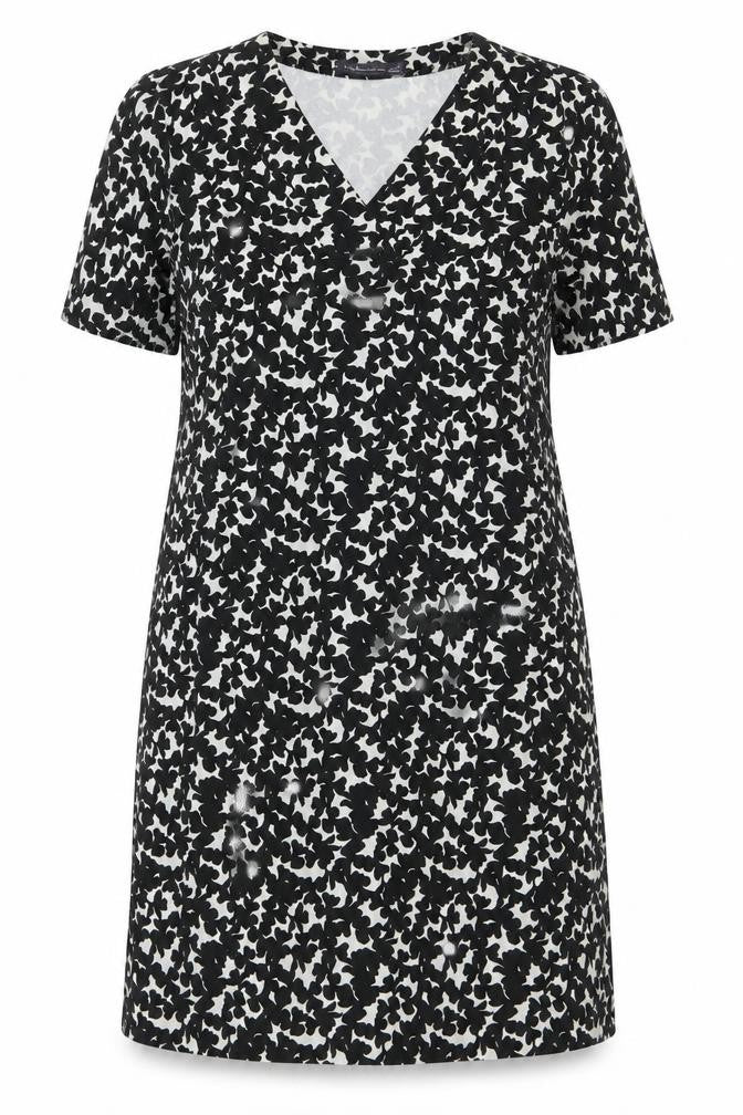 M&S Women's Black & White Animal Print Sheath Dress