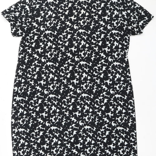 M&S Women's Black & White Animal Print Sheath Dress