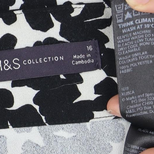 M&S Women's Black & White Animal Print Sheath Dress