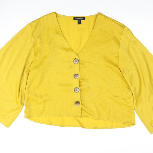 OED London Women's Kimono Sleeve Top Yellow Size 10
