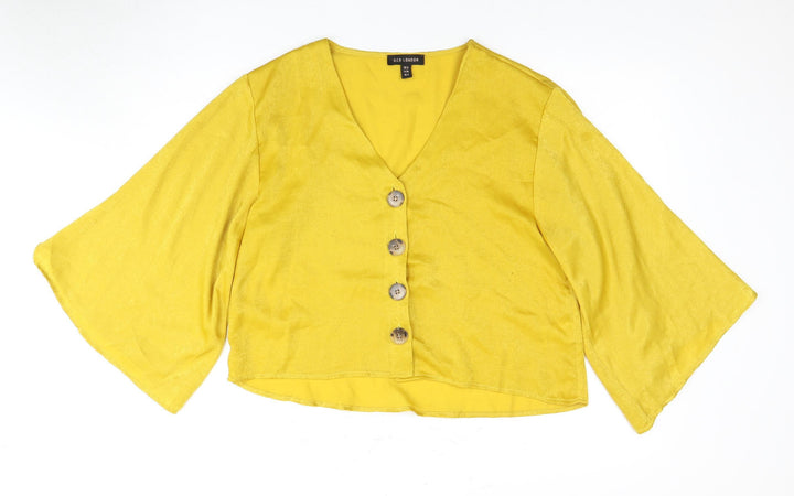 OED London Women's Kimono Sleeve Top Yellow Size 10
