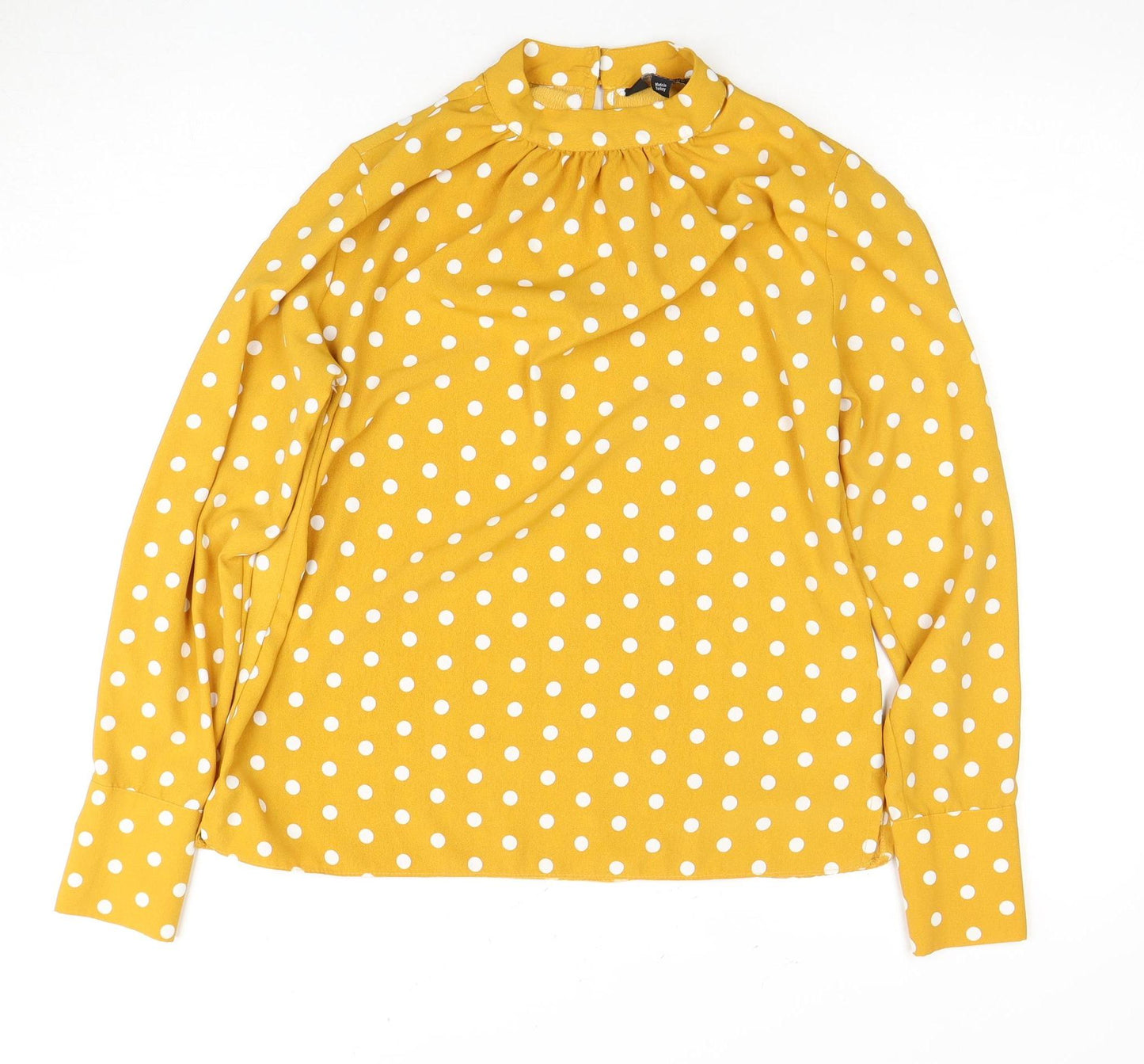Dorothy Perkins Women's Yellow Polka Dot Blouse, Size 10